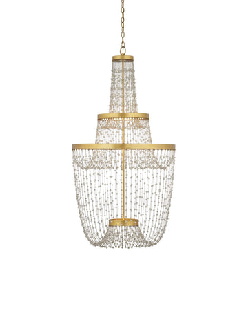 Currey and Company LED Chandelier in Contemporary Gold Leaf / Contemporary Gold / Clear finish
