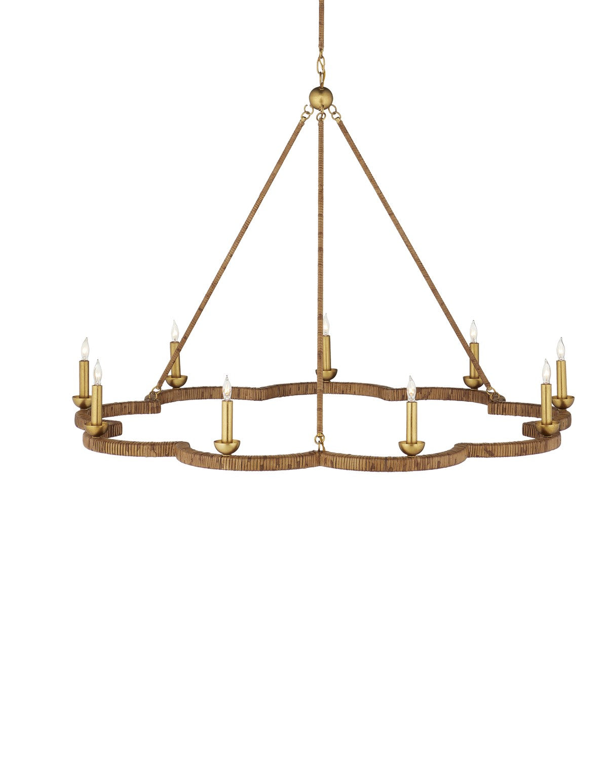 Currey and Company Nine Light Chandelier from the Savoie Collection collection in Natural / Contemporary Gold Leaf finish