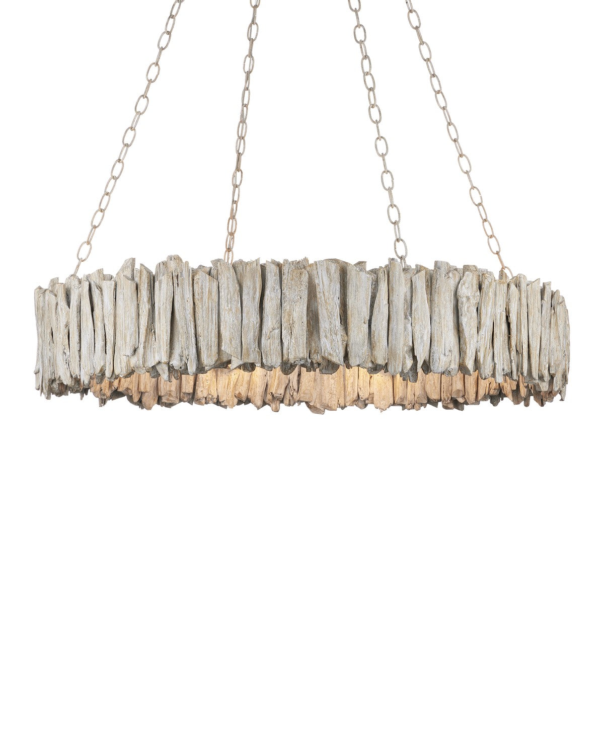 Currey and Company Eight Light Chandelier from the Driftwood Collection collection in Whitewash finish