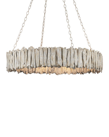 Currey and Company Eight Light Chandelier from the Driftwood Collection collection in Whitewash finish