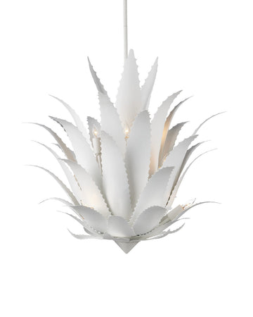 Currey and Company Nine Light Chandelier from the Agave Collection collection in Gesso White finish