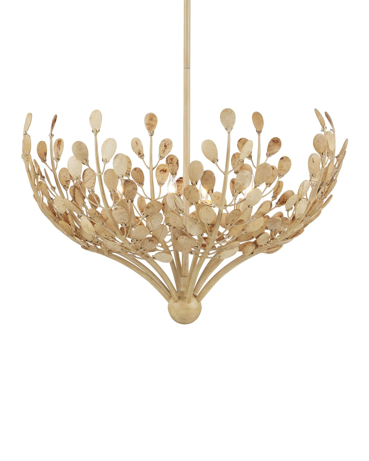 Currey and Company Four Light Chandelier from the Maypan Collection collection in Coco Cream / Natural finish