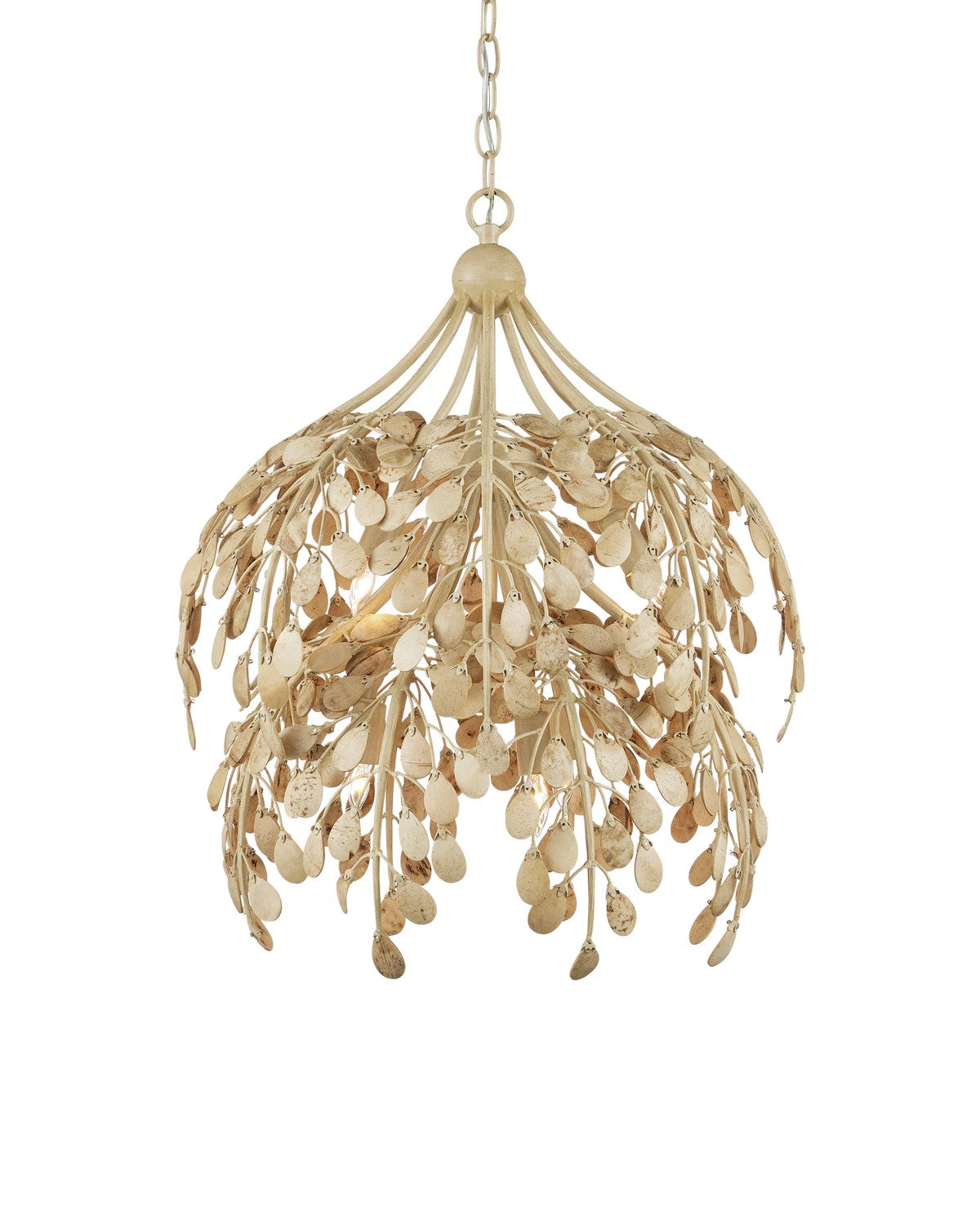Currey and Company Six Light Pendant from the Maypan Collection collection in Coco Cream / Natural finish