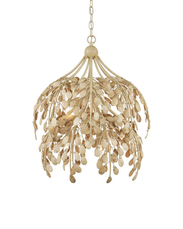 Currey and Company Six Light Pendant from the Maypan Collection collection in Coco Cream / Natural finish