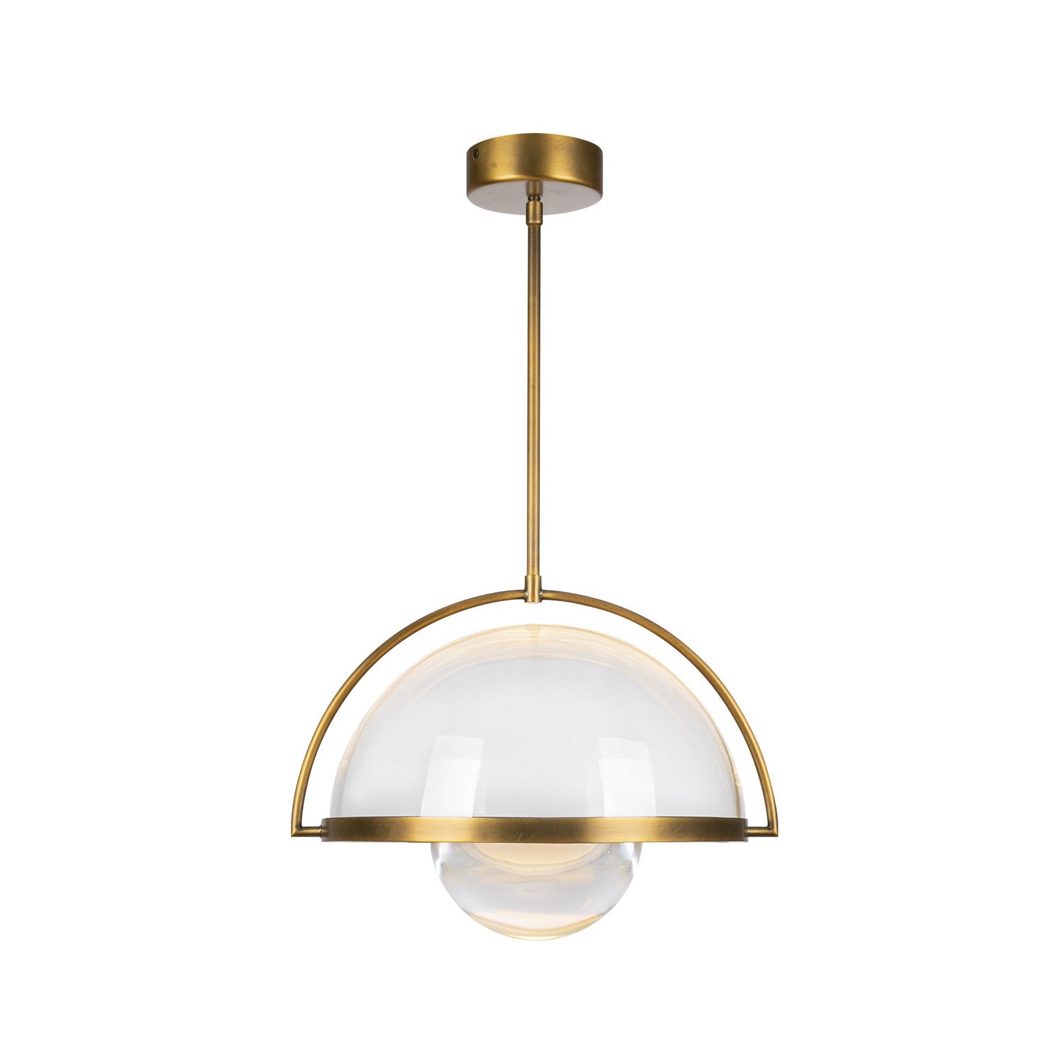 Kuzco Lighting LED Pendant from the Bowery collection in Vintage Brass finish