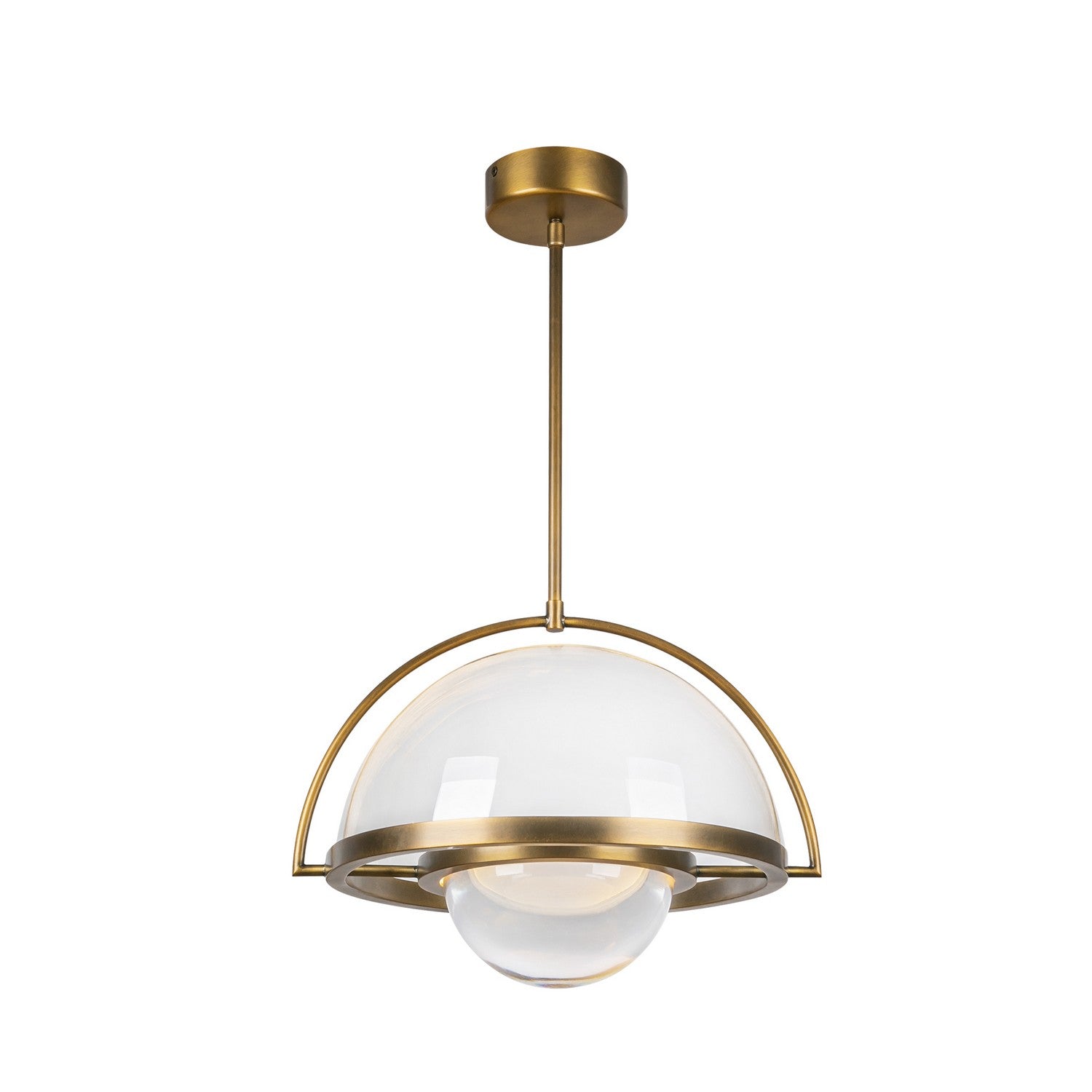 Kuzco Lighting LED Pendant from the Bowery collection in Vintage Brass finish