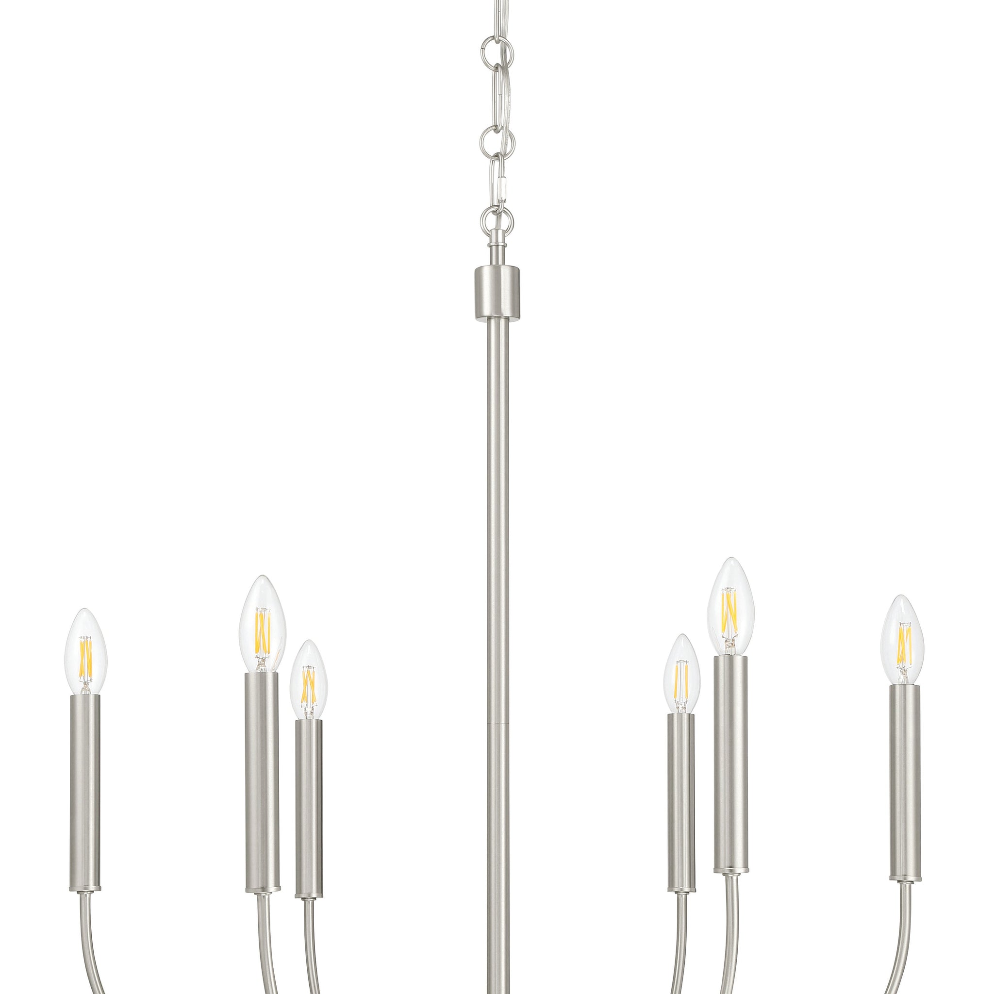 Craftmade Six Light Chandelier from the Traci collection in Brushed Polished Nickel finish