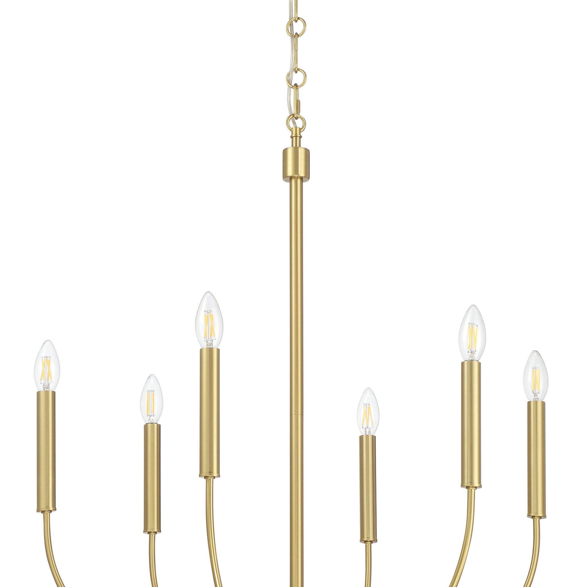 Craftmade Six Light Chandelier from the Traci collection in Satin Brass finish