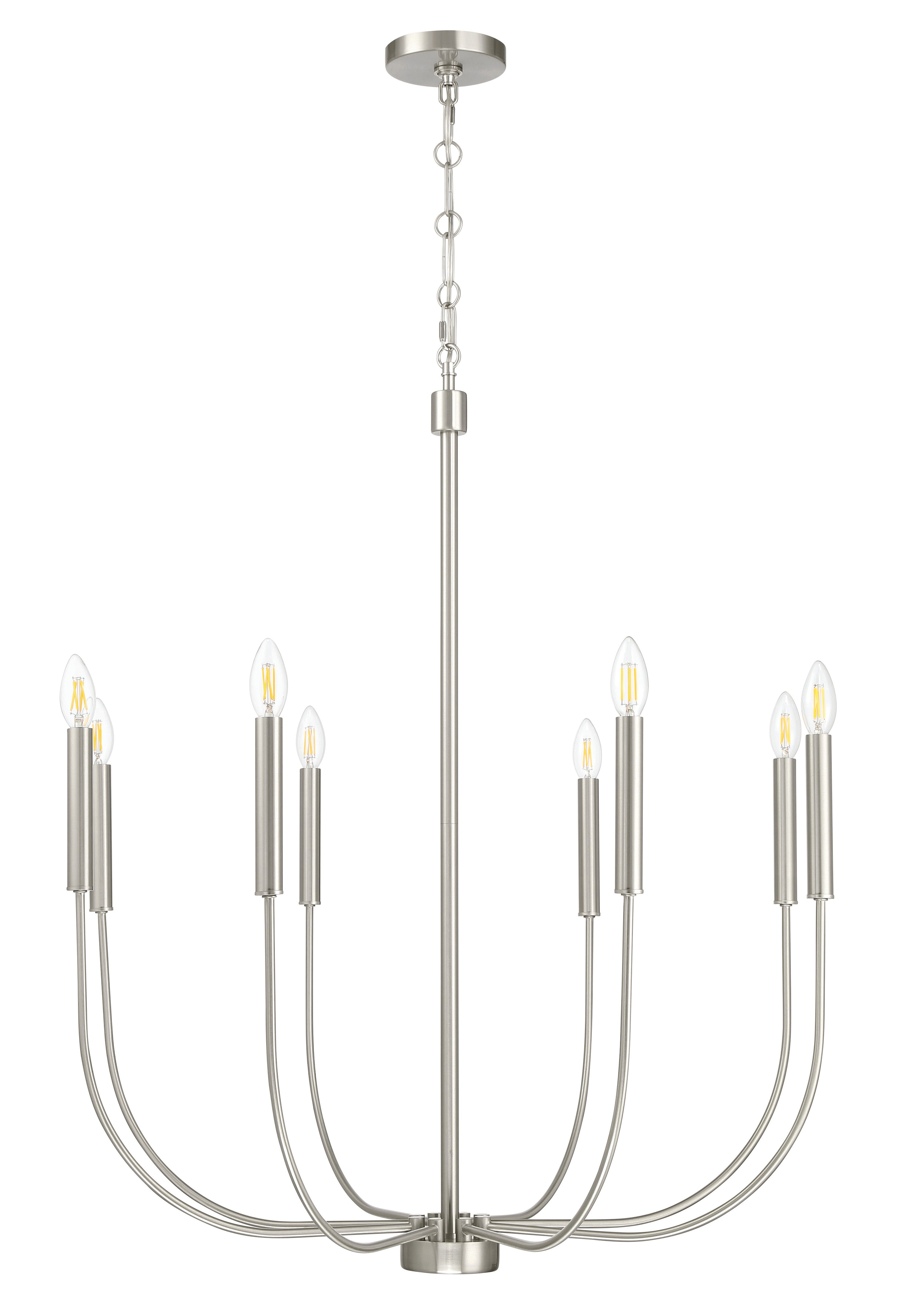 Craftmade Eight Light Chandelier from the Traci collection in Brushed Polished Nickel finish