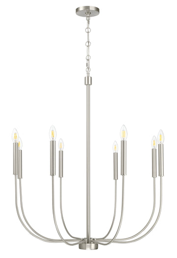 Craftmade Eight Light Chandelier from the Traci collection in Brushed Polished Nickel finish