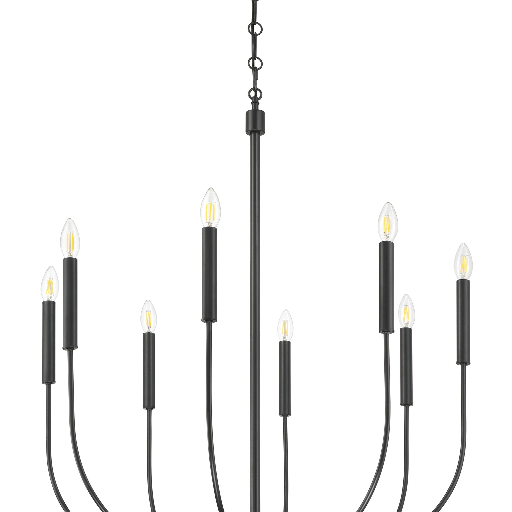 Craftmade Eight Light Chandelier from the Traci collection in Flat Black finish