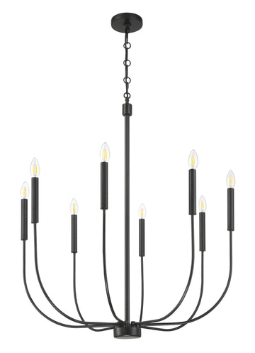 Craftmade Eight Light Chandelier from the Traci collection in Flat Black finish