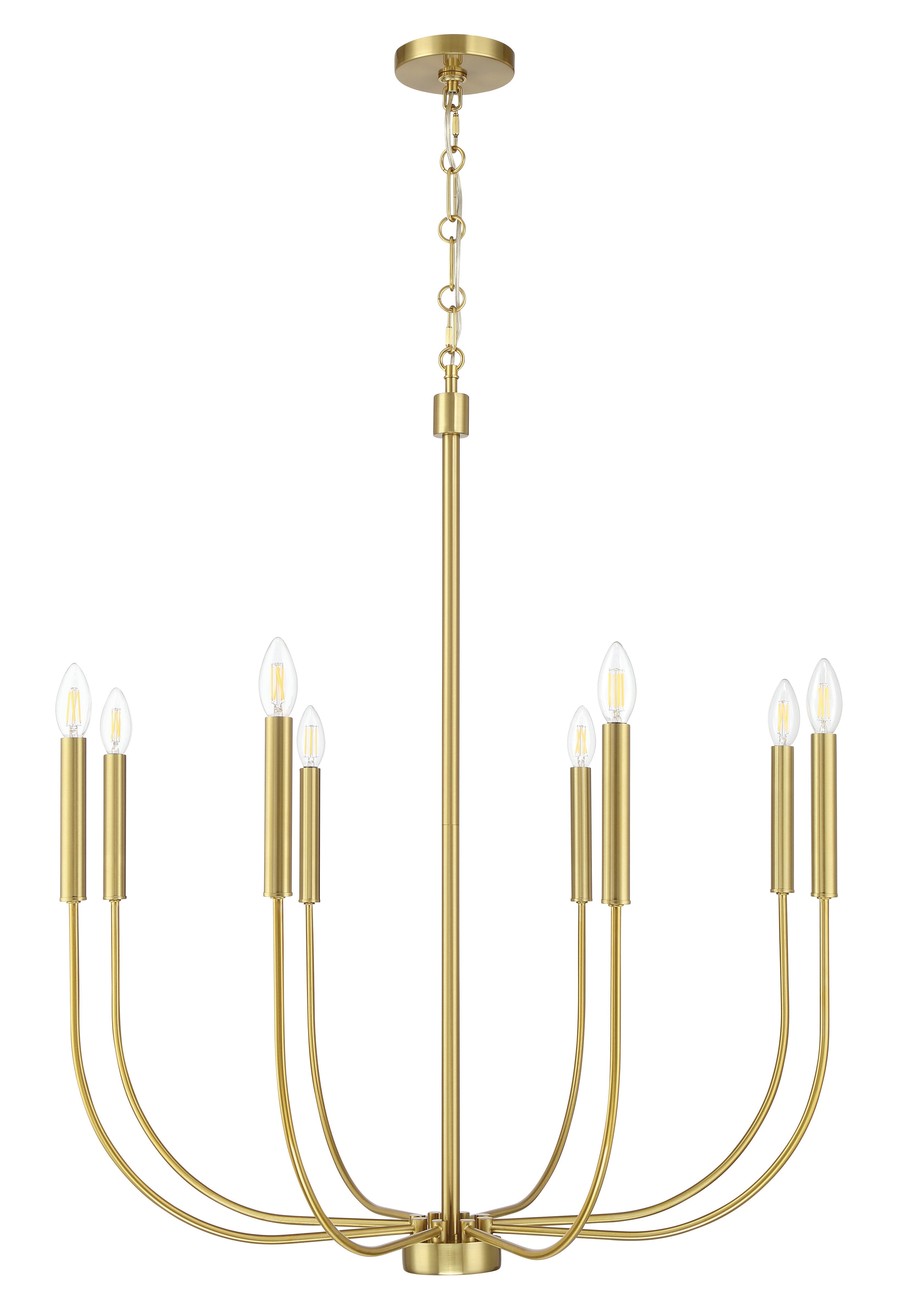 Craftmade Eight Light Chandelier from the Traci collection in Satin Brass finish