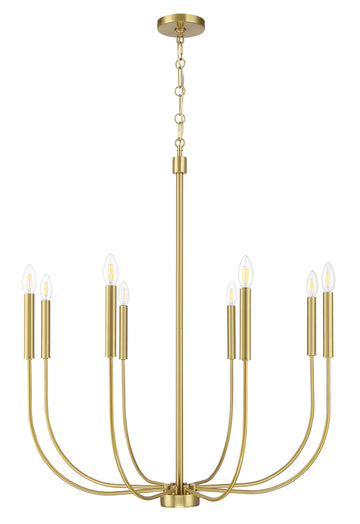 Craftmade Eight Light Chandelier from the Traci collection in Satin Brass finish