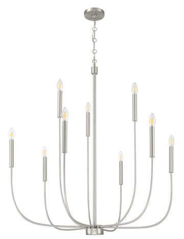 Craftmade Nine Light Chandelier from the Traci collection in Brushed Polished Nickel finish