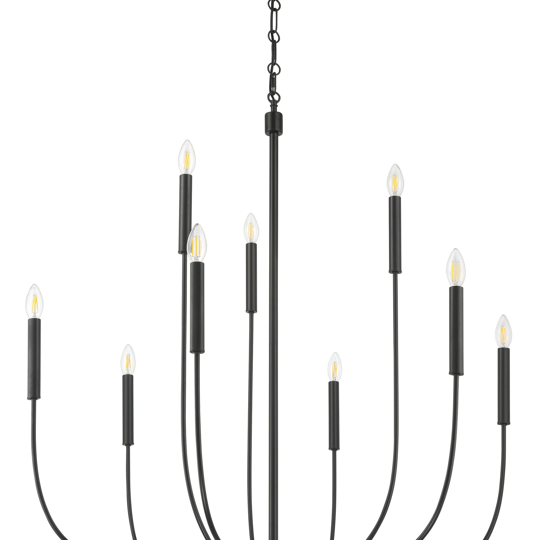 Craftmade Nine Light Chandelier from the Traci collection in Flat Black finish
