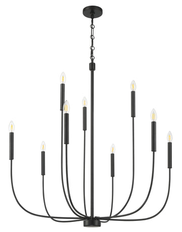 Craftmade Nine Light Chandelier from the Traci collection in Flat Black finish