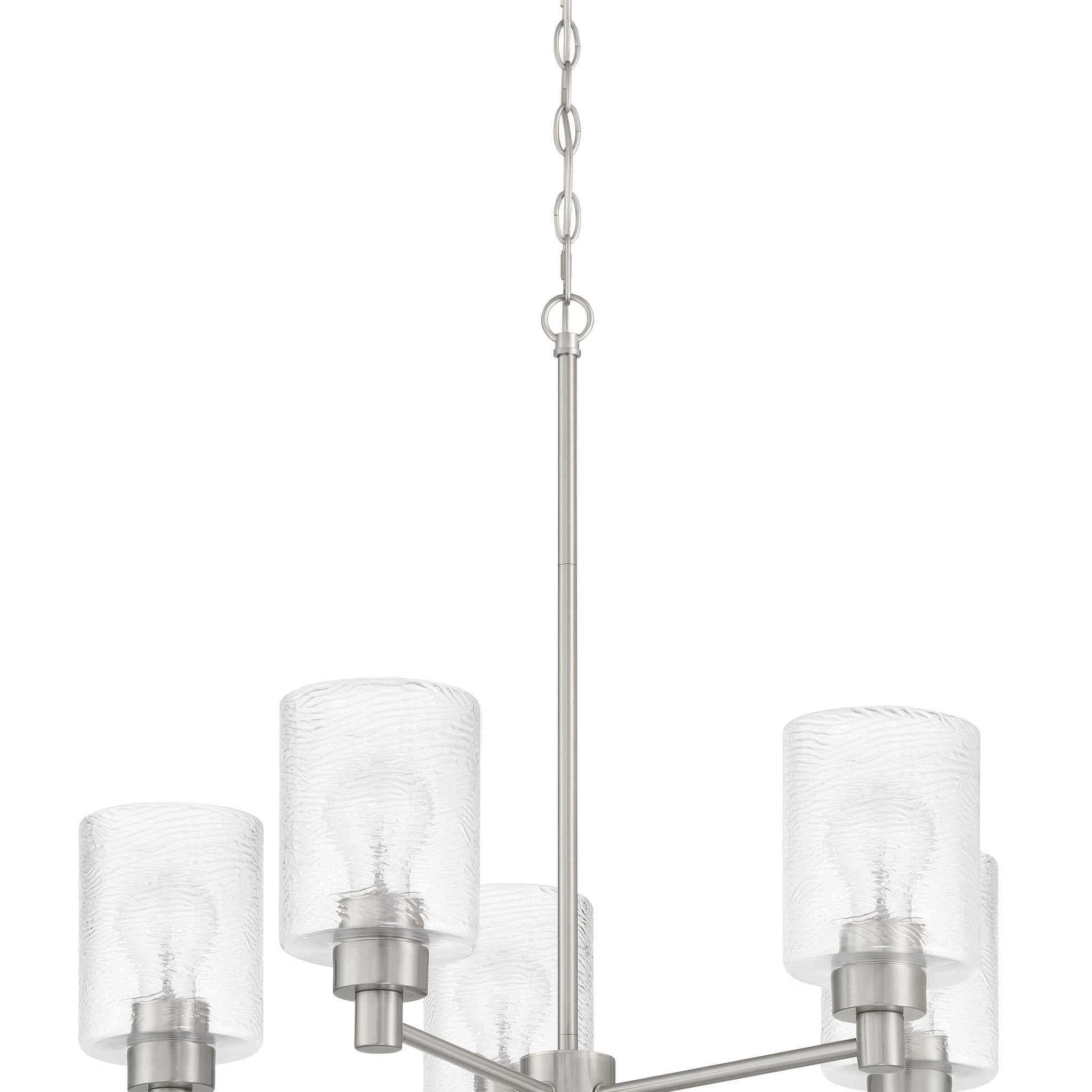 Craftmade Five Light Chandelier from the Lyndsey collection in Brushed Polished Nickel finish