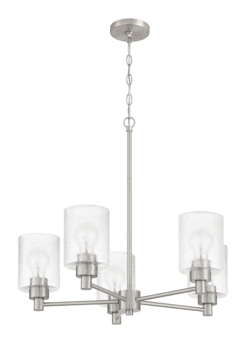Craftmade Five Light Chandelier from the Lyndsey collection in Brushed Polished Nickel finish