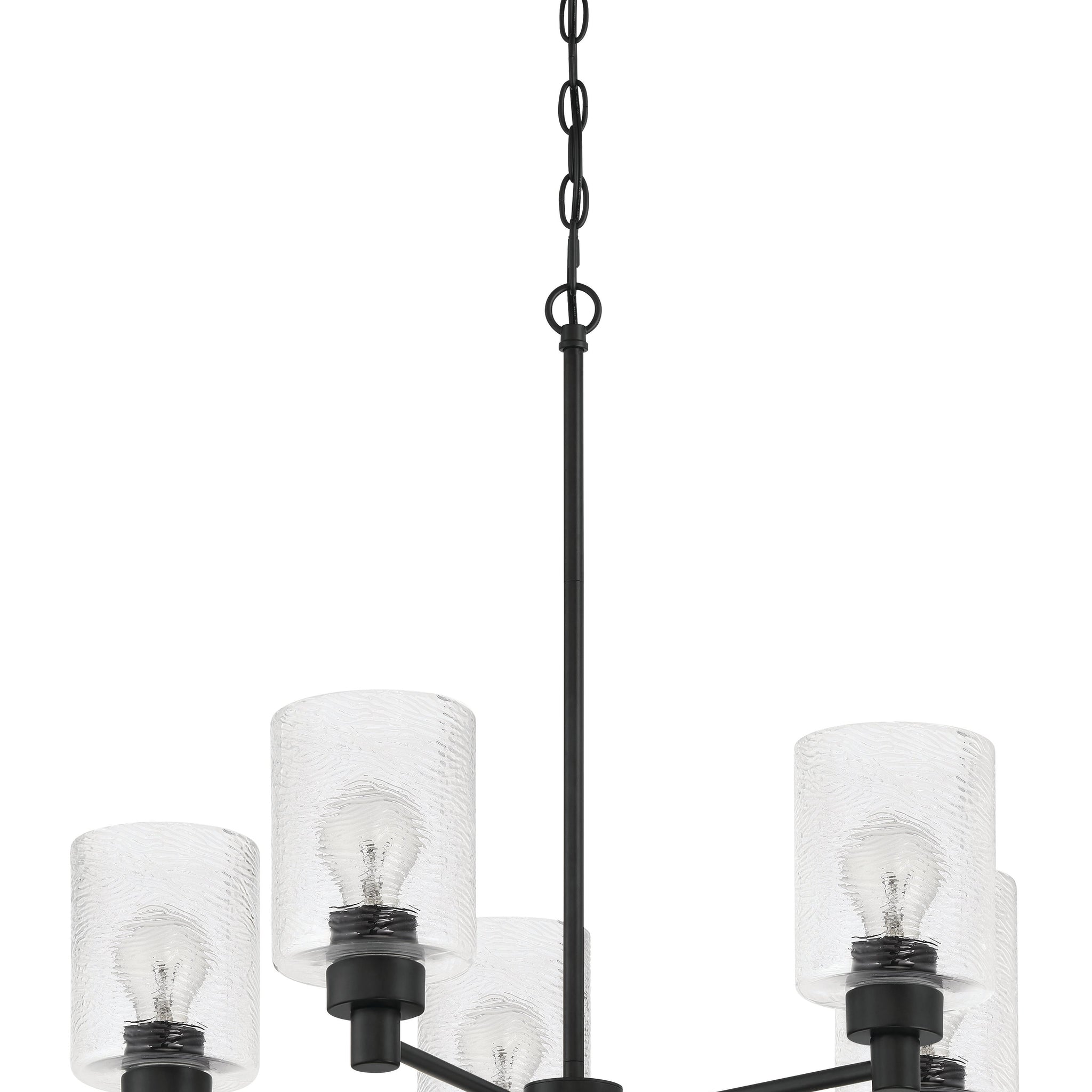 Craftmade Five Light Chandelier from the Lyndsey collection in Flat Black finish