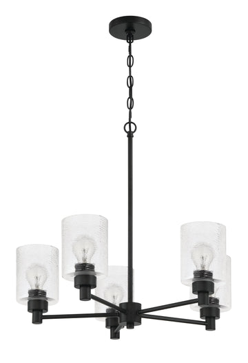 Craftmade Five Light Chandelier from the Lyndsey collection in Flat Black finish
