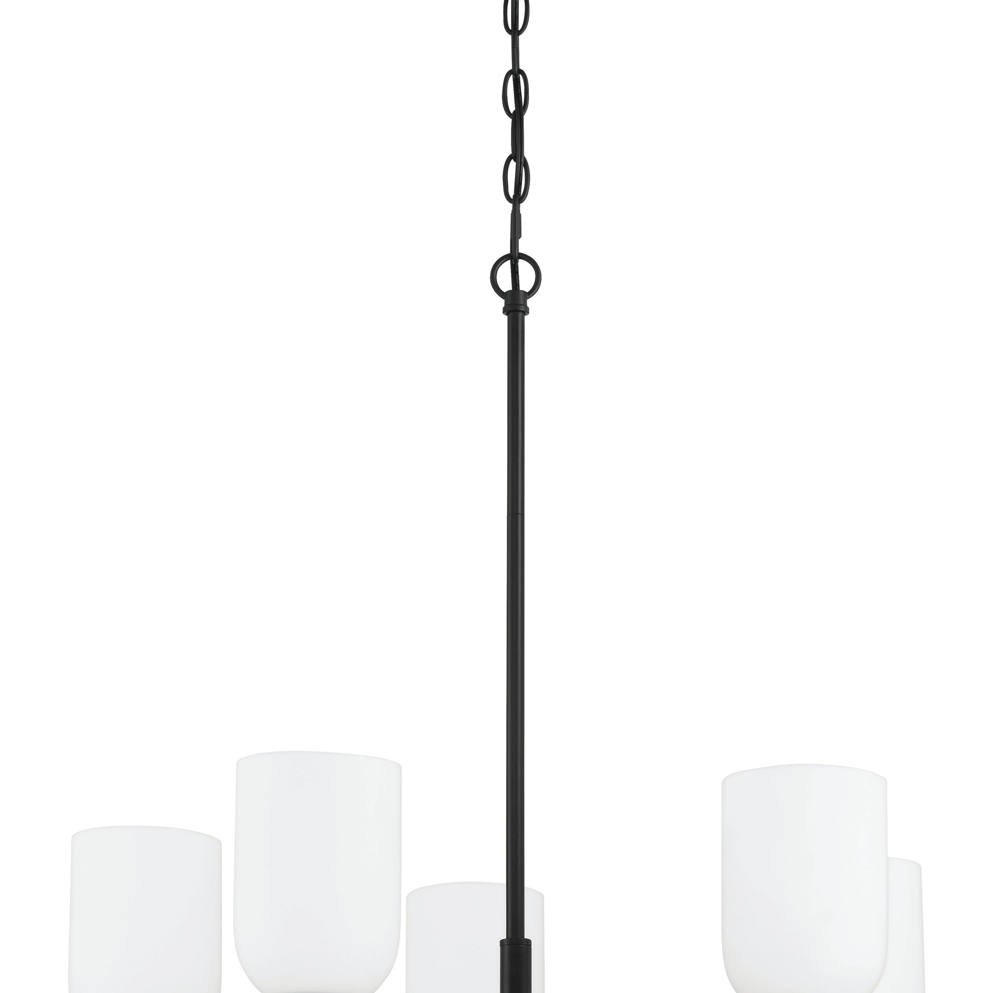 Craftmade Five Light Chandelier from the Council collection in Flat Black/Satin Brass finish