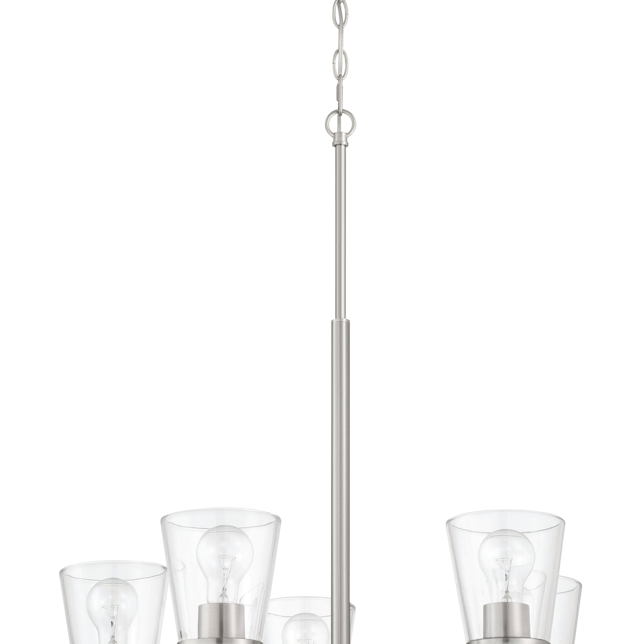 Craftmade Five Light Chandelier from the Connell collection in Brushed Polished Nickel finish