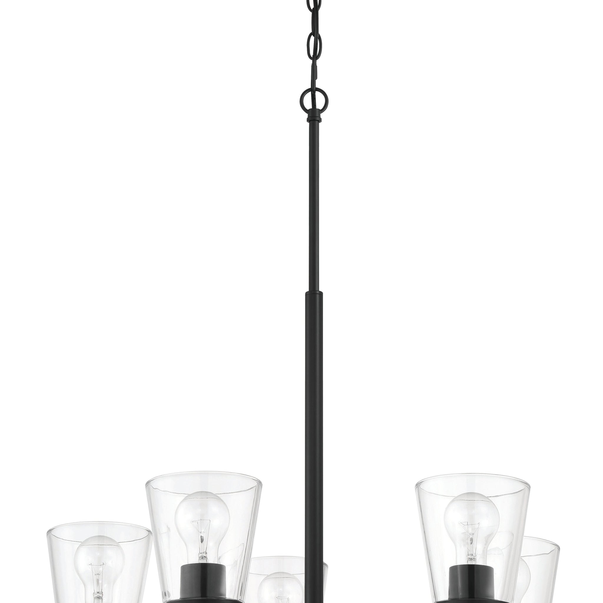 Craftmade Five Light Chandelier from the Connell collection in Flat Black finish