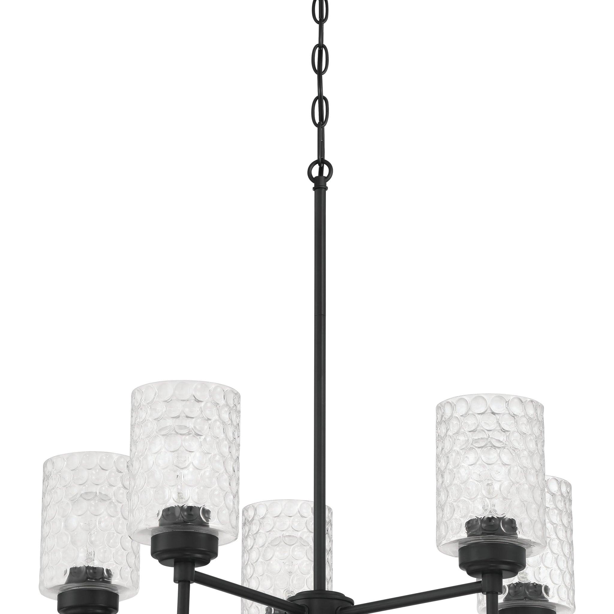 Craftmade Five Light Chandelier from the Claire collection in Flat Black finish