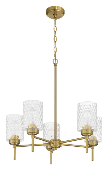 Craftmade Five Light Chandelier from the Claire collection in Satin Brass finish