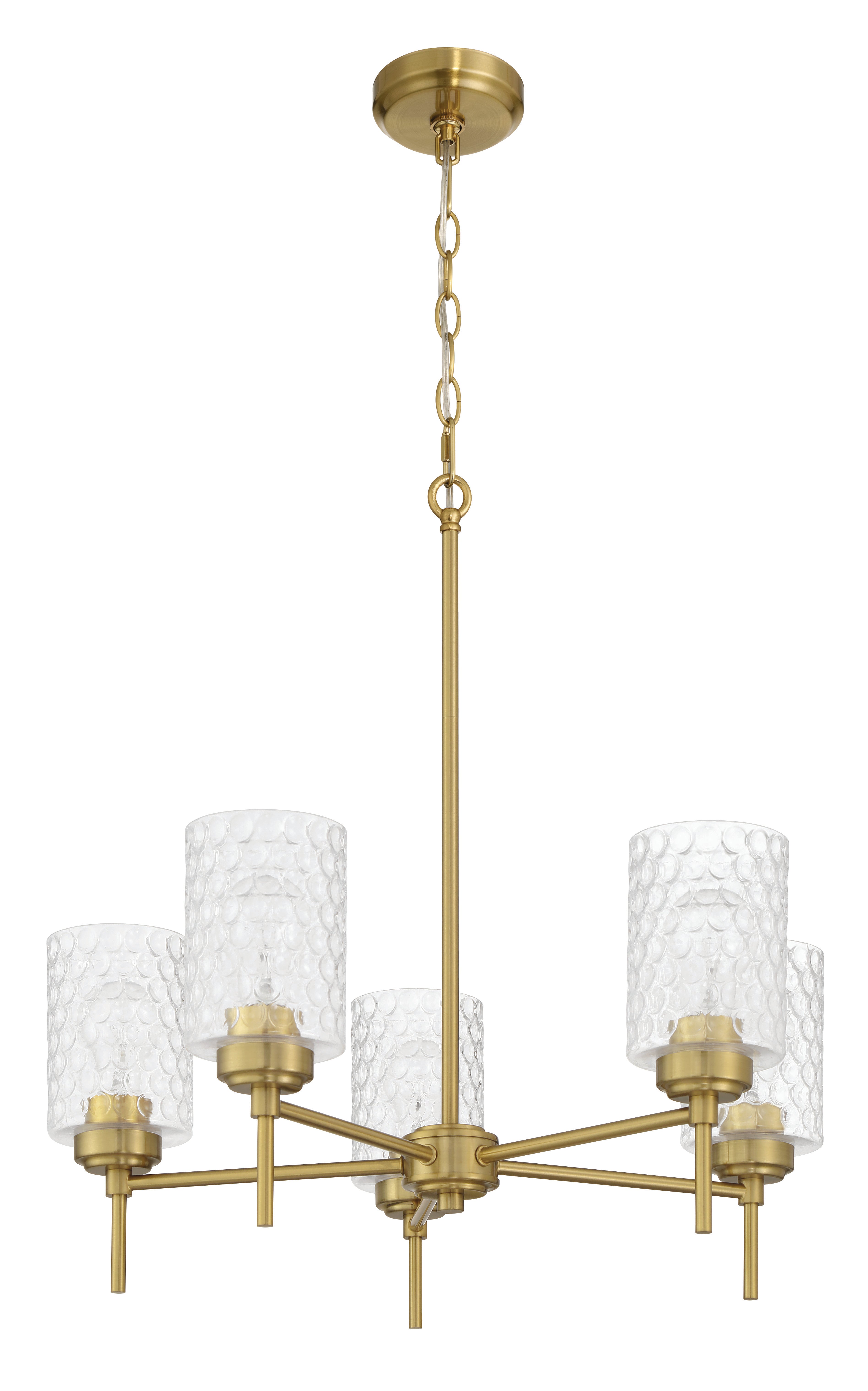 Craftmade Five Light Chandelier from the Claire collection in Satin Brass finish