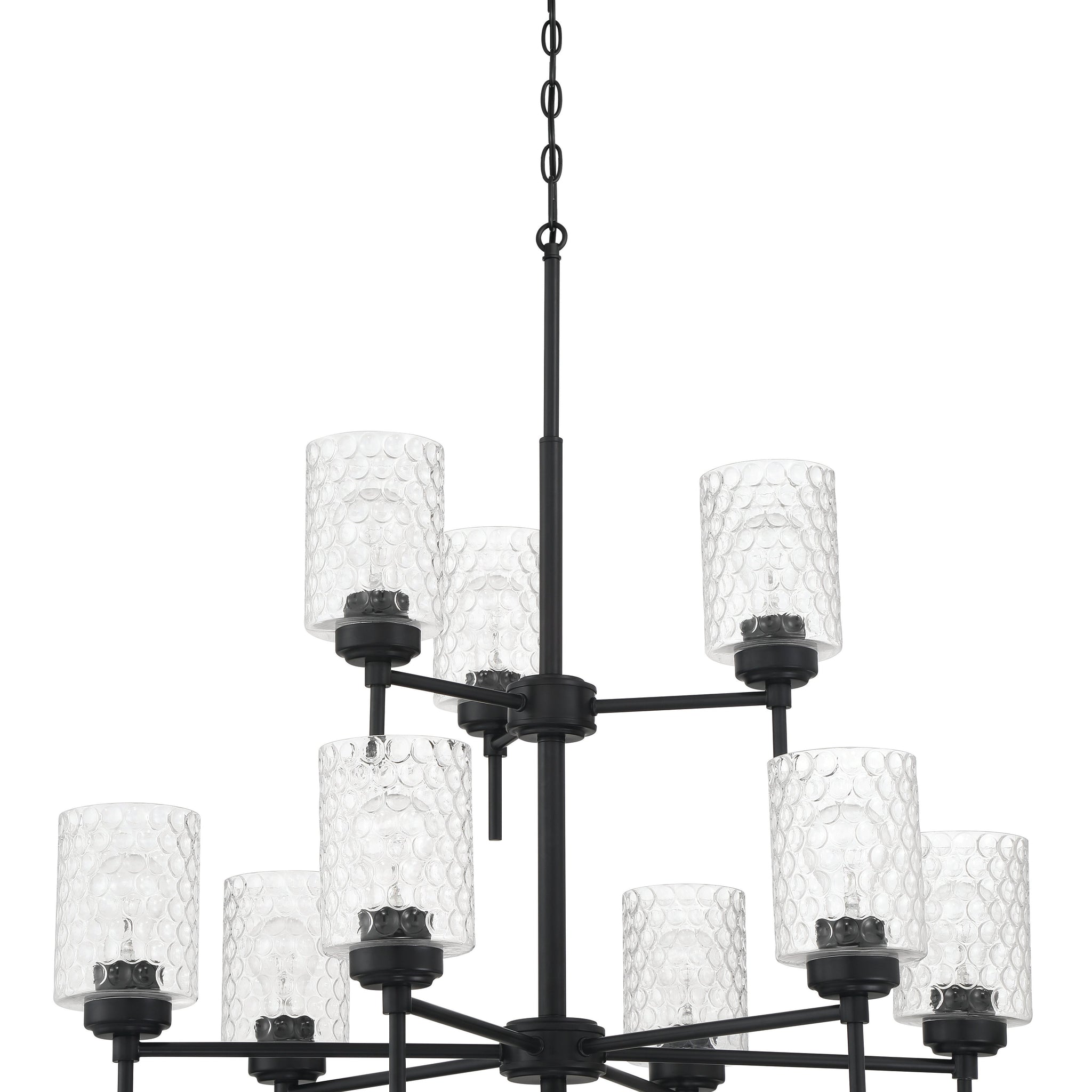 Craftmade Nine Light Chandelier from the Claire collection in Flat Black finish