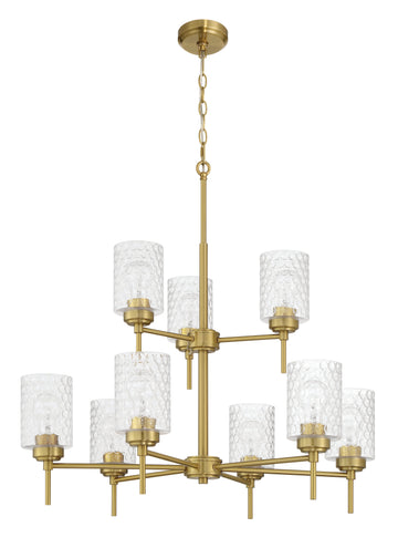 Craftmade Nine Light Chandelier from the Claire collection in Satin Brass finish