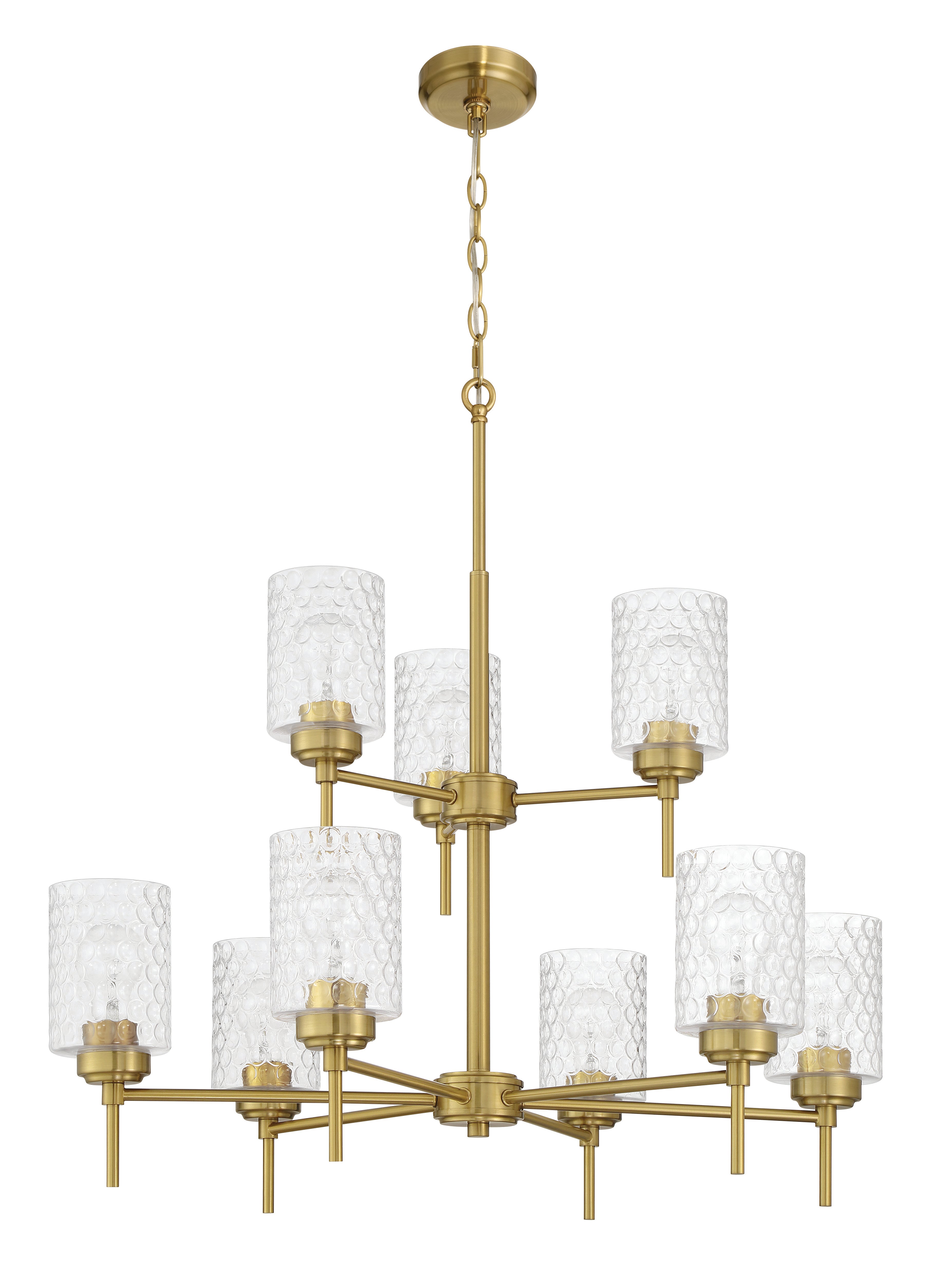 Craftmade Nine Light Chandelier from the Claire collection in Satin Brass finish
