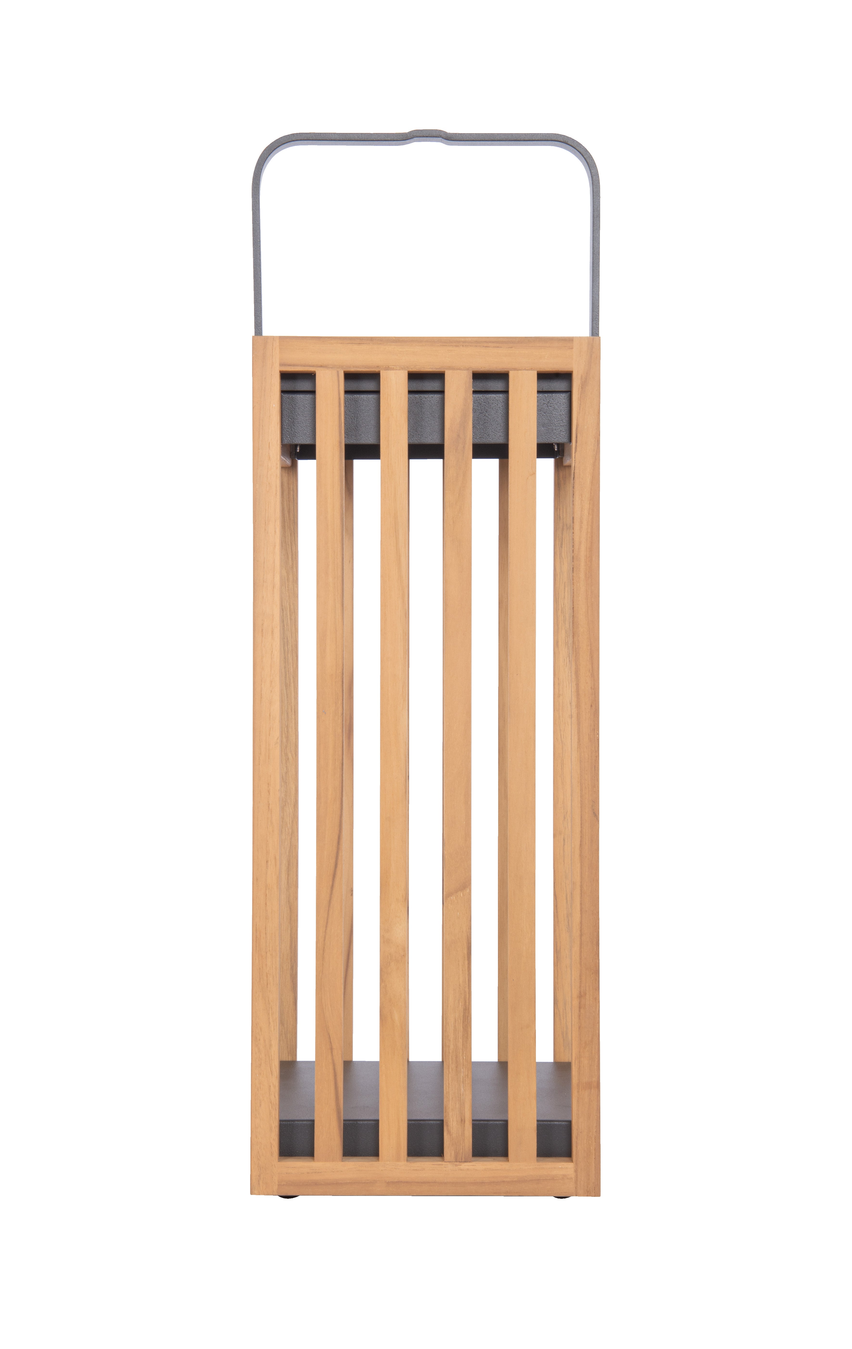 Craftmade LED Outdoor Rechargeable Table Lamp from the Teak collection in Teak / Textured Grey finish