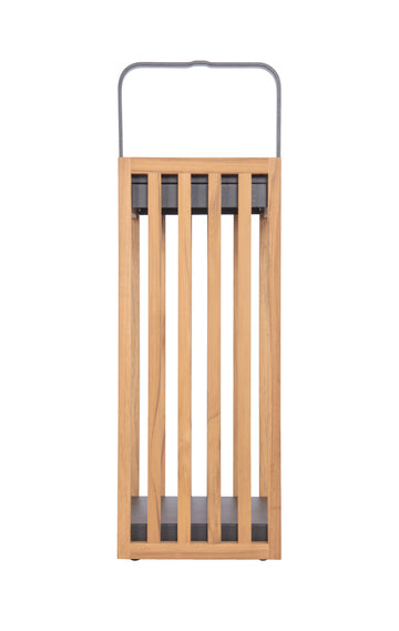 Craftmade LED Outdoor Rechargeable Table Lamp from the Teak collection in Teak / Textured Grey finish