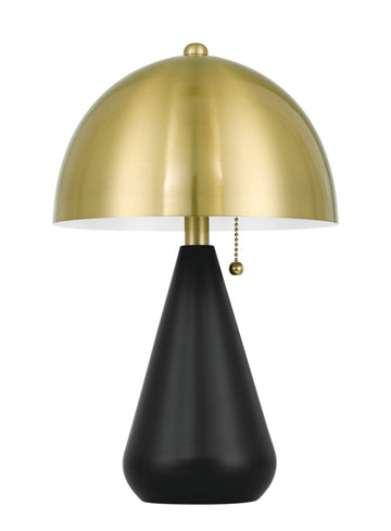 Craftmade Two Light Table Lamp from the Shelby collection in Flat Black/Satin Brass finish