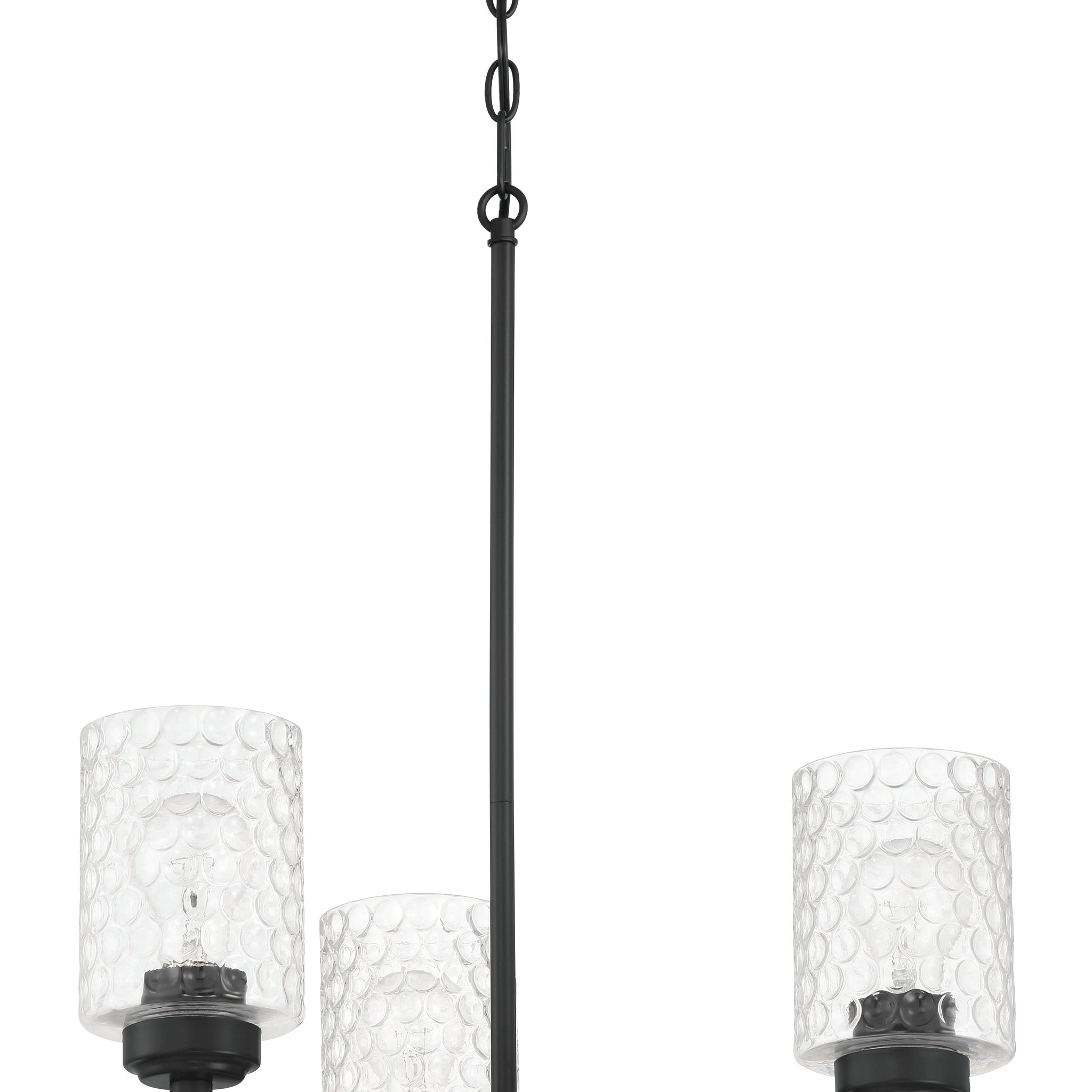Craftmade Three Light Chandelier from the Claire collection in Flat Black finish