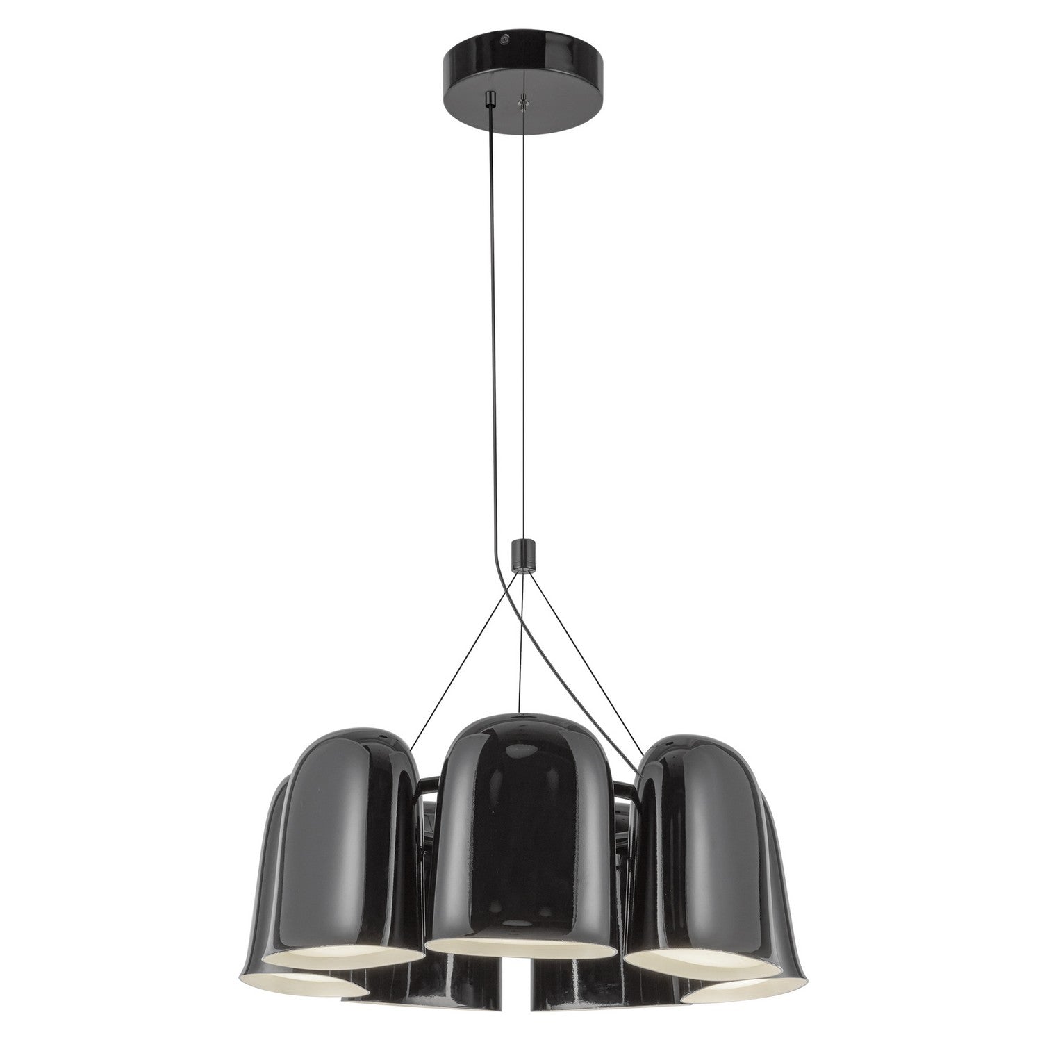 Kuzco Lighting LED Chandelier from the Bell collection in Glossy Black finish