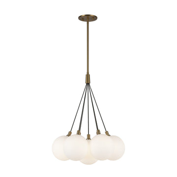 Kuzco Lighting LED Chandelier from the Bolla collection in Brushed Gold/Opal Glass finish