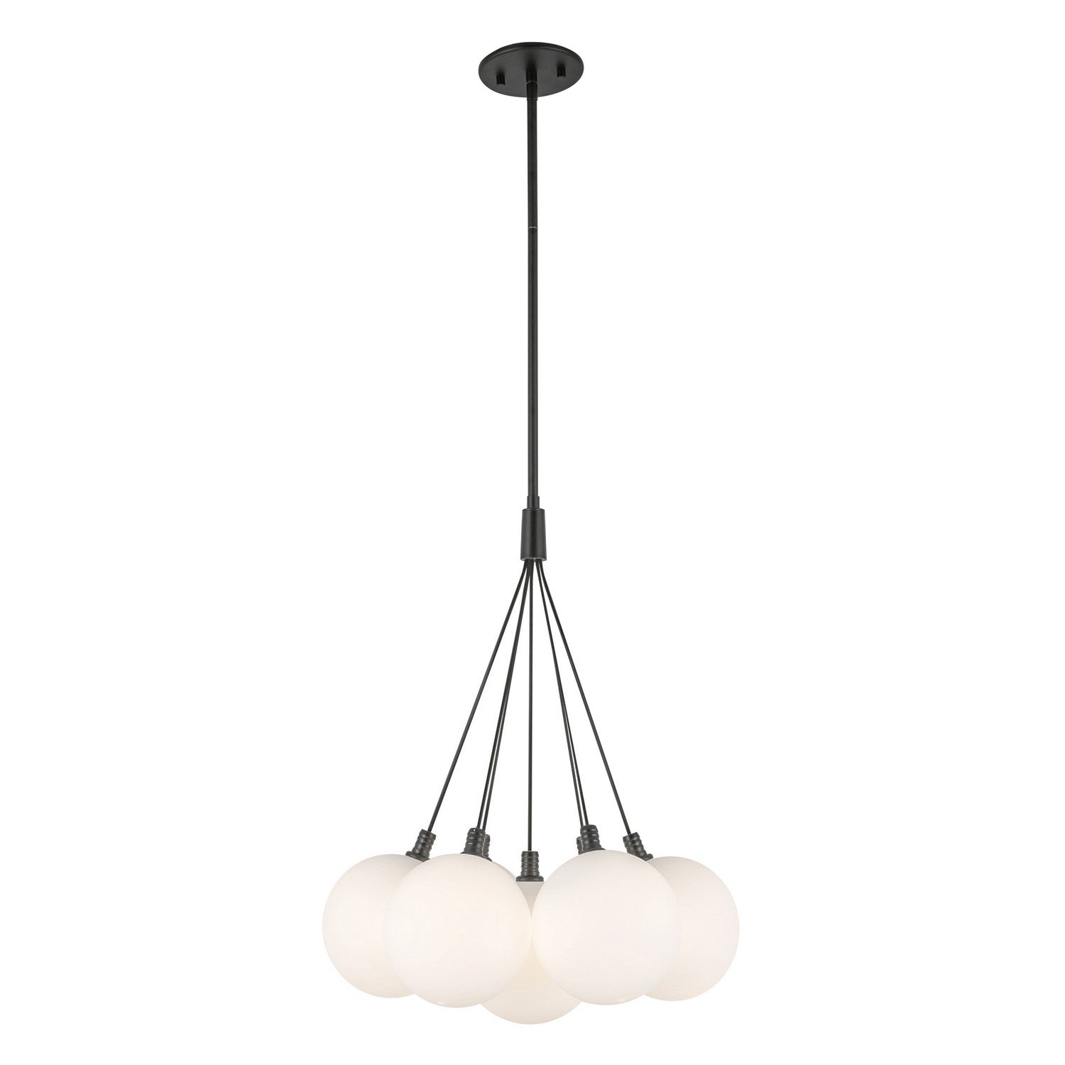 Kuzco Lighting LED Chandelier from the Bolla collection in Black/Opal Glass finish