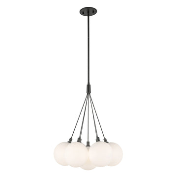 Kuzco Lighting LED Chandelier from the Bolla collection in Black/Opal Glass finish