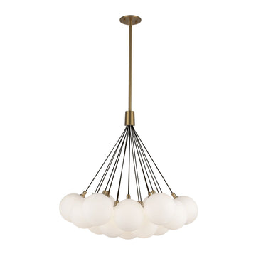 Kuzco Lighting LED Chandelier from the Bolla collection in Brushed Gold/Opal Glass finish