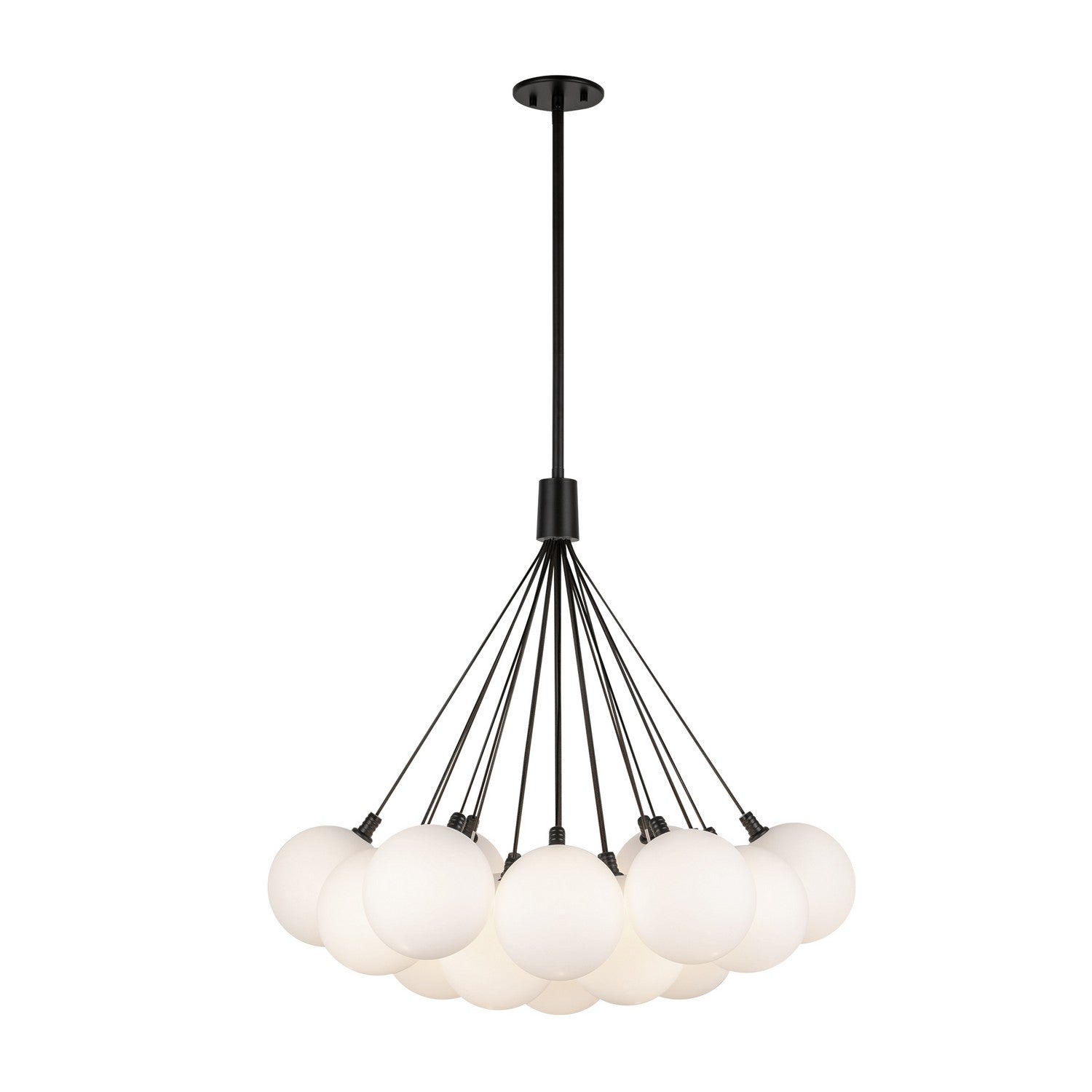 Kuzco Lighting LED Chandelier from the Bolla collection in Black/Opal Glass finish