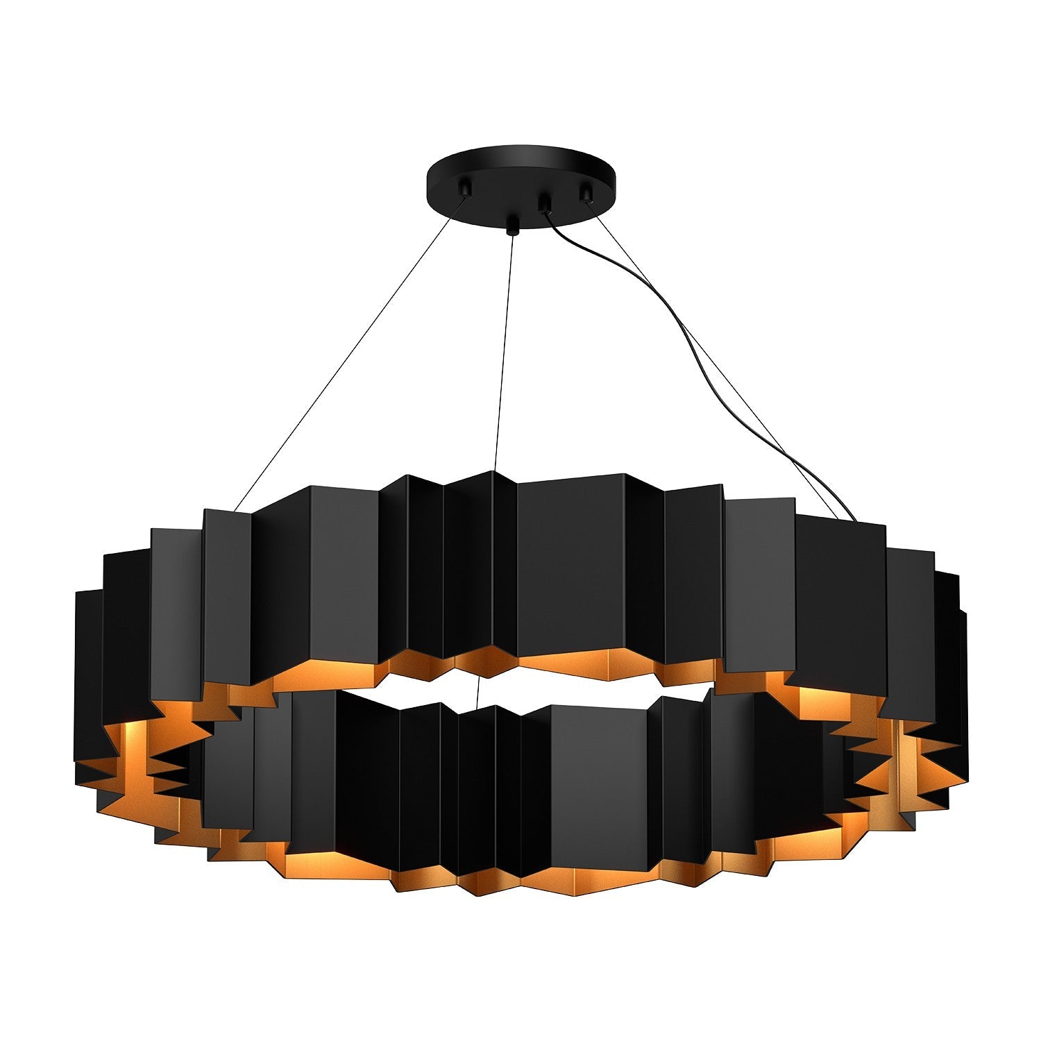 Kuzco Lighting 12 Light Chandelier from the Akira collection in Black/Gold finish