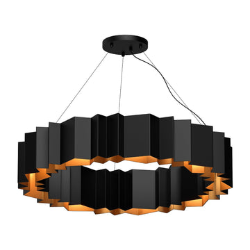 Kuzco Lighting 12 Light Chandelier from the Akira collection in Black/Gold finish