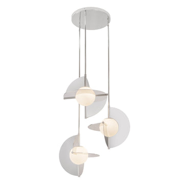 Kuzco Lighting LED Chandelier from the Scorpio collection in Polished Nickel/Opal Glass finish