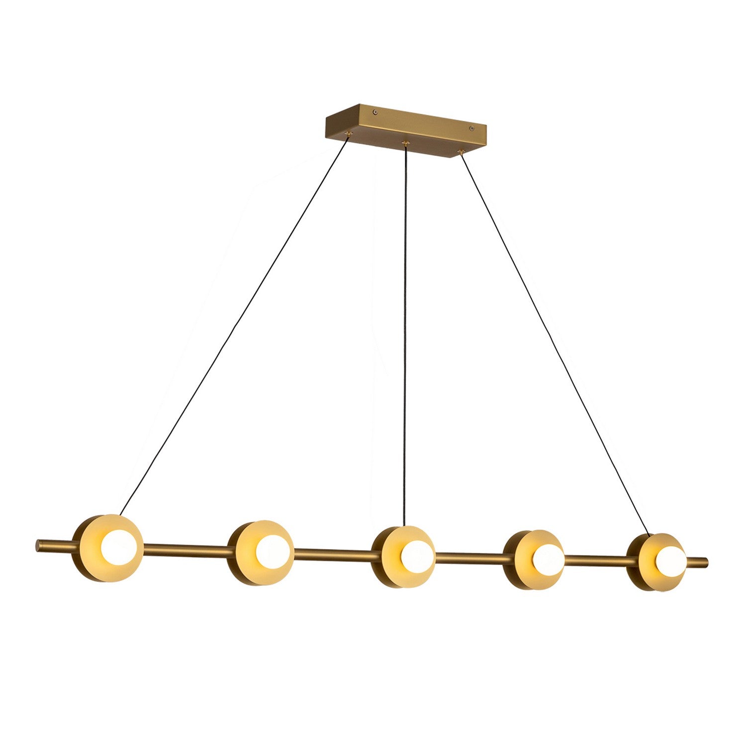 Kuzco Lighting LED Linear Pendant from the Elixir collection in Brushed Gold finish