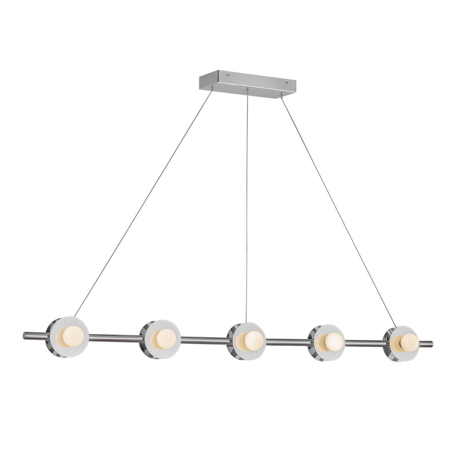 Kuzco Lighting LED Linear Pendant from the Elixir collection in Chrome finish