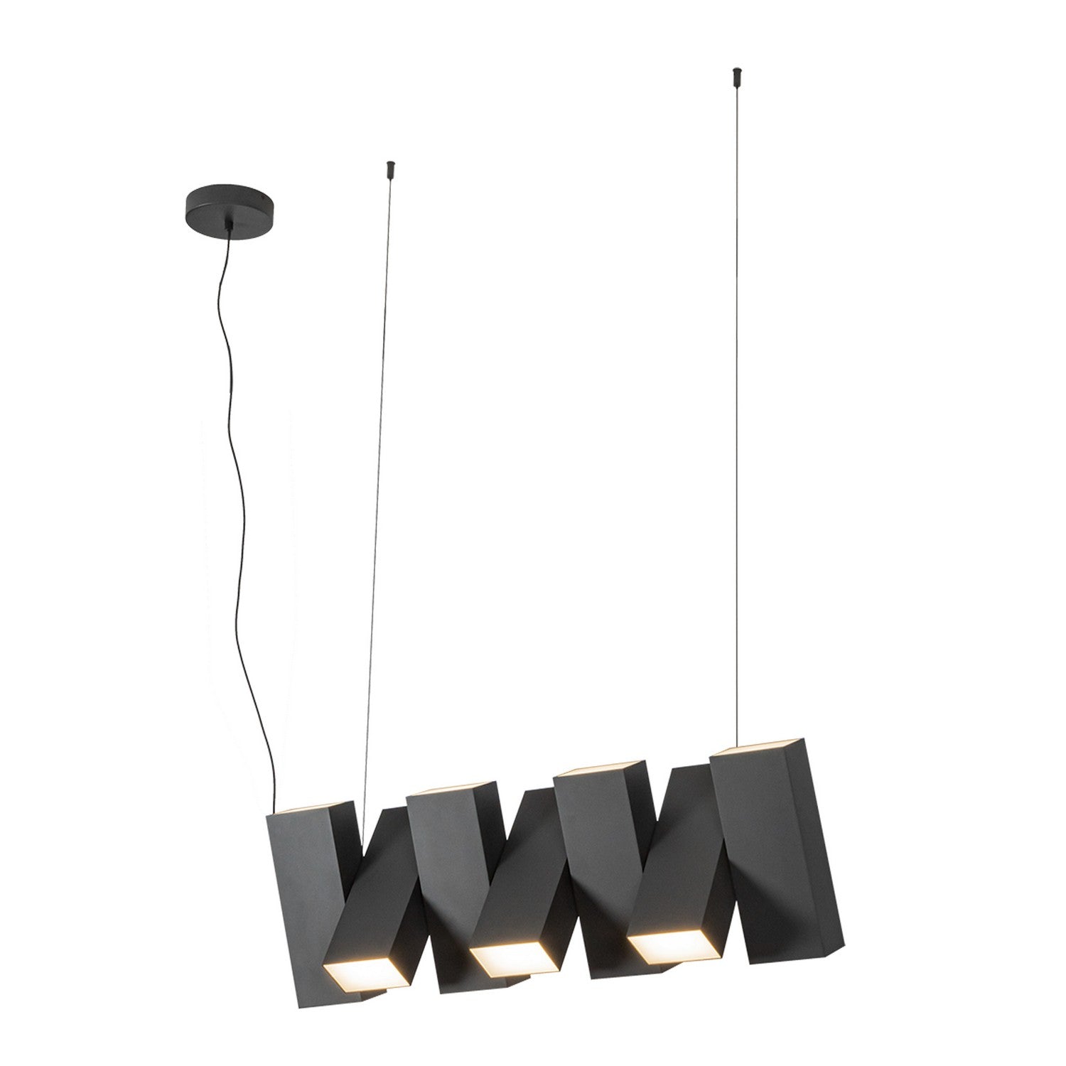 Kuzco Lighting LED Linear Pendant from the Domino collection in Black finish